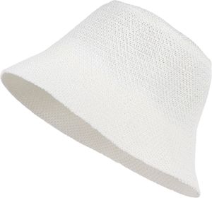 styleBREAKER Damen Fischerhut aus luftig gewebtem Papierstroh, Faltbarer Knautschhut, Sonnenhut, Bucket Hat 04025032, Farbe:Weiß