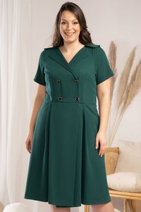 KATARZYNA grünes Kleid mit Kragen 40