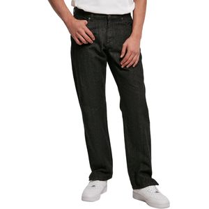 Urban Classics - Straight Slit Loose-Fit Jeans black raw W34
