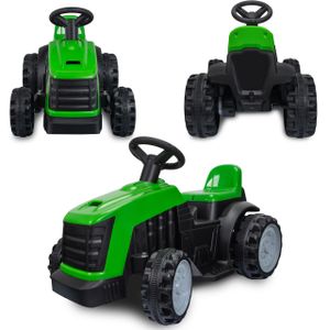 Traktor COIL s prívesom, traktor, batéria, detský traktor, elektrické vozidlá, tlačné vozidlo pre deti, od 3 rokov, zelený