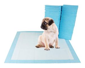 Puppy Pads Welpenunterlagen L 60x60 cm 100 stück Training Pads Trainingsunterlagen für Hunde Toilettenmatte mit Kotbeutel PIPI Matten Hundetoilette