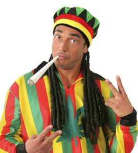 Jamajský klobouk s rasta copánky pro dospělé