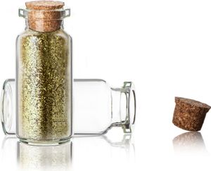 BigDean 40 Stück 10 ml Glasfläschchen mit Korken ca. 5x2cm - Ideal für Gewürze, Öl, Sand, Perlen, Pfeffer, Thymian- Super Geschenkidee & Dekoration