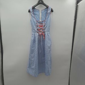 Lucy Hellblaues Dirndl Kariert RotRosa Bluse Mini inkl Schürze