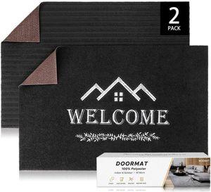 Fußmatte 2er Set Indoor Outdoor Haustür Schmutzfangmatte Türmatte Fußabstreifer