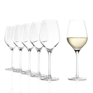 Stölzle Lausitz Exquisit Royal Weißweinkelche, 350 ml, 6er Set, spülmaschinenfest: Edle Weingläser für Weißweine, elegant und erlesen