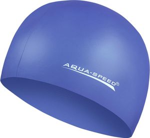 AQUA SPEED Badekappe Badehaube Sporthaube Schwimmhaube MEGA Silikon dunkelblau