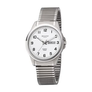 Regent Metall Herren Uhr F-1198 Analog Armband-Uhr silber Titan-Uhr D2URF1198
