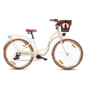 Goetze City Bike Mood 28 Zoll ALU, 7-Gang Shimano, Tiefeinstieger, V-Bremse, Komfortsattel, Korb