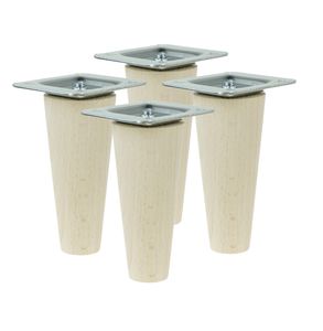 Möbelfüße 10 cm Höhe Holzfüße gerade aus Buche Holzmöbelfüße Tischbeine Möbelbeine Holz Schrank Beine Kegel 4 Stück