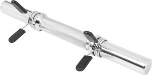 GORILLA SPORTS® Kurzhantelstange - Einzeln, Ø 30mm Durchmesser, 35cm lang, bis 100kg Belastbar, mit 2 Federverschlüssen, rutschfest, Gerändelt, aus Chrom, Silber - Hantelstangen Kurz