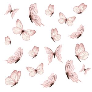 Wandtattoo Set "Schmetterlinge" Rosa Selbstklebend Folie Mädchen Y060