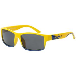 Jungen Mädchen Kinder Sonnen Brille Designer Modern mit Flammen Motiv 30555 Gelb