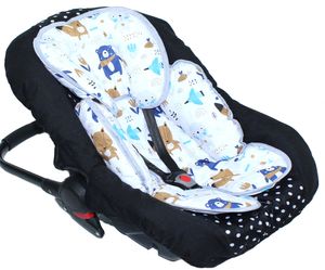 Sitzverkleinerer Baumwolle Kind für Auto Kindersitz Baby Schale Einsatz Einlage- 10 - Waldtiere