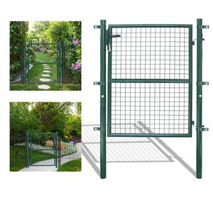Yakimz Gartentor Gartentür verzinkter Stahl abschließbar 100x 100 cm , grün