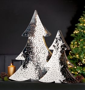 Casablanca Dekoobjekt, Tannenbaum, "Silverpine", Metall, silberfarben, , L. 70 cm, B. 54 cm, H. 11 cm 27573