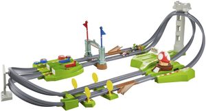 Hot Wheels Mario Kart Rundkurs Trackset, Autorennbahn inkl. 2 Spielzeugautos