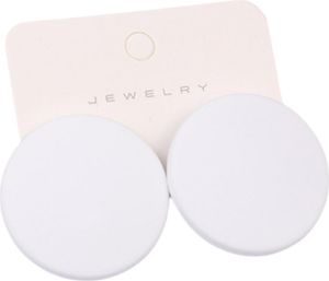 1 Paar Ohrstecker, Bonbonfarben, geometrisch, Sprühfarbe, Piercing, schlicht, für Damen und Mädchen, große runde Ohrstecker, Modeschmuck, Geschenk für Freundinnen-Weiß