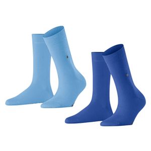 Burlington Damen Socken 2er Pack - Everyday  Kurzstrumpf, Onesize, Unifarben Blau (Royal) 36-41