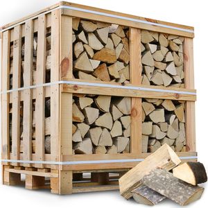 holz4home® Brennholz Hainbuche Kammergetrocknet 1RM/1,6 SRM I 450-500 kg auf Palette I Feuerholz für Kamin Ofen Grill Feuerschale Smoker BBQ