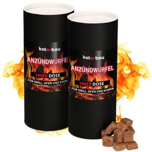 KOTARBAU® Anzündwürfel 360er Dose Universal Gepresste Paraffingetränkte Holzspäne angenehmer Geruch Ofenanzünder Kaminanzünder Grillanzünder Holz Anzünder Kamin Grillanzünder Würfel Anzündhilfe