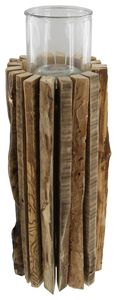 Windlicht 'Stakete', groß Holz Glas Natur,recyceltes Holz,trendige Deko,rustikal