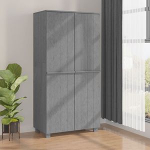 Prolenta Premium - Šatníková skriňa HAMAR tmavosivá 89x50x180 cm z masívneho borovicového dreva