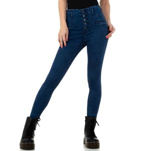 Ital-Design Damen Jeans High Waist Jeans Dunkelblau Gr.27