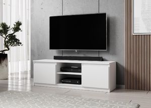 FURNIX Lowboard ARENAL TV-Schrank Fernsehschank modern freistehend 120 cm Weiß matt