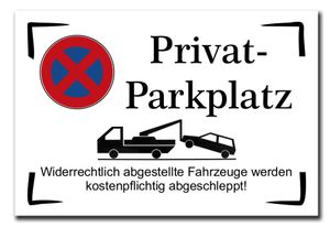 Hinweisschild Privat Parkplatz Privatparkplatz 300x200 mm Warnschild Aluverbundplatte 200x300x3mm stabiles Schild