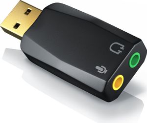 CSL USB zvuková karta 5.1 kanálov, externá, 5.1 Virtual Surround, konektory Line-Out a Microphone-In