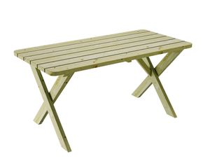 Gartentisch aus Kiefernholz 150 cm breit Holztisch stabil rustikal Gartenmöbel Kiefer massiv Imprägniert