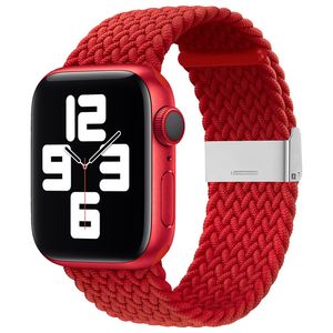 Armband Stoffarmband Ersatz für Apple Watch 7/6 / SE / 5/4/3/2 45mm 44mm 42mm Geflochtenes Armband Uhrenarmband Rot
