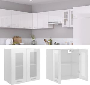 vidaXL Hängeglasschrank Lyon Hochglanz-Weiß 60x31x60 cm Holzwerkstoff vidaXL Hängeglasschrank Lyon Hochglanz-Weiß 60x31x60 cm Holzwerkstoff