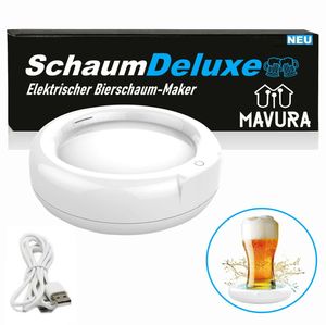 SchaumDeluxe Napeňovač piva Elektrický napeňovač piva Napeňovač mlieka USB biely