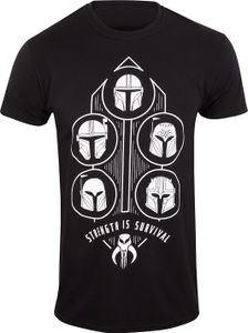 Star Wars T-Shirt Herren The Mandalorian - Strength is Survival schwarz S