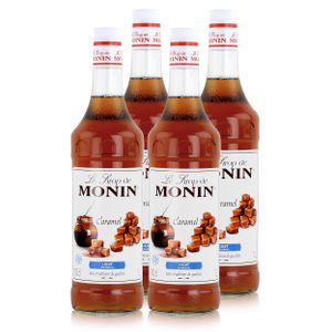 Monin Sirup Caramel Light 1L - Cocktails Milchshakes Kaffeesirup (4er Pack)