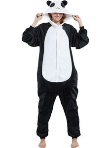 EKW Unisex Kigurumi Overall mit Tiermotiv Panda Kigurumi Overall weiß, schwarz L