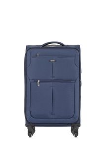 OCHNIK nylonový kufr WALNY-0030, měkký kufr, cestovní taška na kolečkách, materiál: nylon (barva: tmavě modrá, velikost: M - 69×42×29 cm)