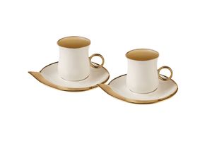 Karaca Dela 4 Teiliges Mokkatassen Set für 2 Personen, Kaffeetassen-Set