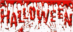 Blutiges Halloween Party Deko Banner (150cm x 62cm)