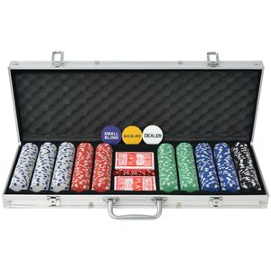 vidaXL Pokerová sada s 500 žetony Hliník