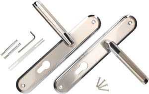 KOTARBAU® Türdrückerset 90 mm PZ Langschild Nickel-Chrom Universal Modern