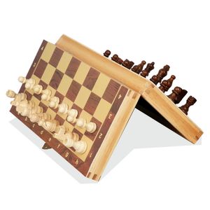 Schachspiel Holz Schach Magnetisch Holz 39 x 39 cm, Geschenke für Kinder
