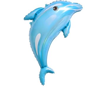 Folienballon Tier, Delfin blau ca. 59*68 cm