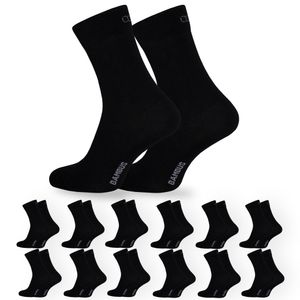 OCERA 12x Bambus Socken (Uni) für Damen und Herren in verschiedenen Farben - Schwarz 43/46