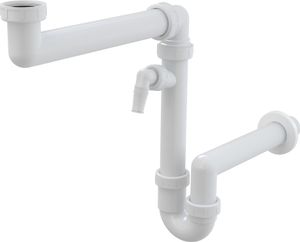 AlcaPlast Raumsparsiphon für Spülbecken mit Überwurfmutter 6/4" mit Geräteanschluss A872P