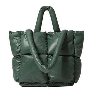 Damen Daunentasche Soft One Shoulder Tote Bag, Farbe: Grün
