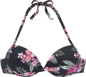 LASCANA Push-Up-Bikini-Top schwarz-bedruckt Größe 38 A