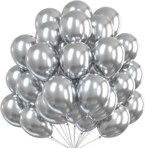 Dekotalent® 100x Luftballons Ballons silber Luft Helium Latexballon Hochzeit Deko Dekoration